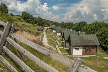 Fototapeta na wymiar Stavna Eco Village in Montenegro. Serbian: Eko Selo Štavna, Crna Gora