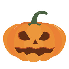 Pumpkin halloween holiday. Isolated vector sign symbol. Halloween pumpkin, funny face. Autumn holidays.