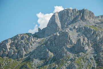 Mountain areas in summer. Beautiful views of the mountain peaks. Mountain Kom, Montenegro