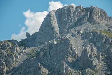 Mountain areas in summer. Beautiful views of the mountain peaks. Mountain Kom, Montenegro