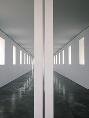 modern corridor with windows