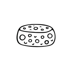 Cheese truckle icon vector.cheese vector illustration with black hand drawn style.cheese outline icon vector illustration.Linear cheese symbol for use on web and mobile apps, logo, print