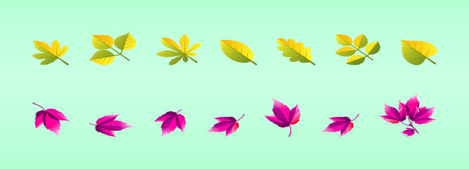 Leaves icon vector set. stock vector illustration
