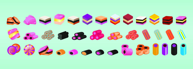 set of cartoon candy. stock vector illustration