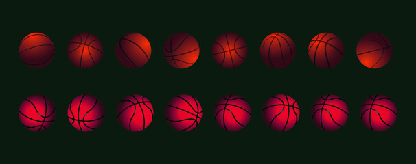 Basketball ball et. isolated vector illustration on dark background