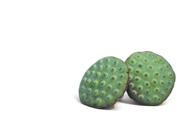 Lotus seed on a white background
