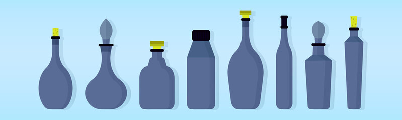 set of decanters bottle with various models