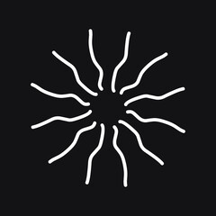 Vintage sunburst, explosion doodles isolated on white background EPS Vector Abstract