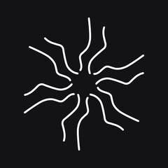 Vintage sunburst, explosion doodles isolated on white background EPS Vector Abstract