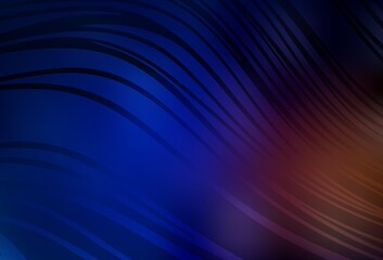 Dark Blue, Red vector background with curved lines.