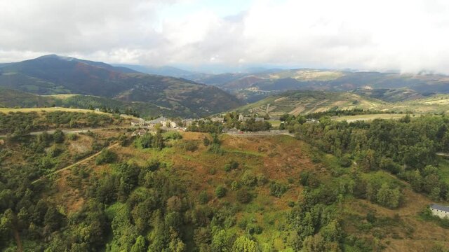 Beautiful landscape in Galicia,Spain. Aerial Drone Footage