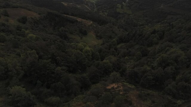 Beautiful landscape in Galicia,Spain. Aerial Drone Footage
