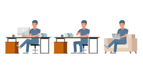 Obraz premium Surgeon man character vector design. Presentation in various action.