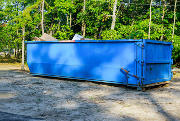 Metal trash container construction dumpsters in an metal container, home house renovation.