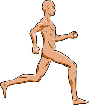 Muscle man running vector