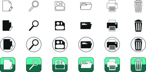 Set of office icon. modern vector icon set.