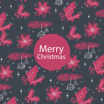 Black And Pink Christmas Pattern