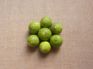 Green color raw whole fresh Lime fruits