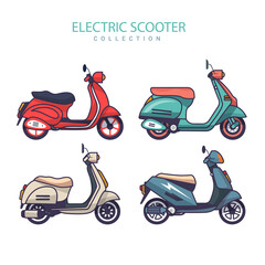 Flat electric scooter collection - 368362059