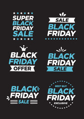 Obraz premium Collection of labels and symbols for Black Friday online sale.