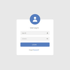 White and blue login form