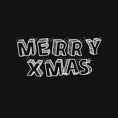 Merry Christmas - Creative typography lettering for Holiday Gift card isolated on white background EPS Vector 