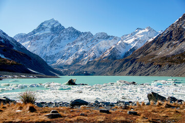 Tasman Lake - Glacier lake in south island of New Zealand
