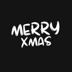 Merry Christmas - Creative typography lettering for Holiday Gift card isolated on white background EPS Vector 