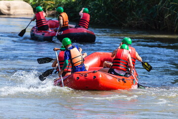 Rafting at Mae Taeng,Chiang Mai,Thailand,extreme and fun sport.