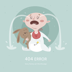 404 error concept with crying baby - 368366060