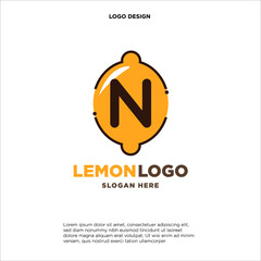 Letter N Orange Juice Logo Template Design Vector Illustration on White Background - Fresh Drink and Beverage Logo for Company - Cafe and Restaurant