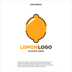 Lemon logo. Fresh lemon fruits on summer season. Summer fruit
