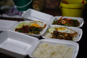 Thai Street food in the night market  at Thailand