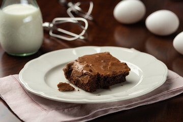 chocolate petit gateau and cocoa with hot melted inside