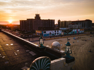 Drone of Sunset in Asbury Park New Jersey