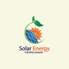 Sun solar energy logo design template. solar tech logo designsv