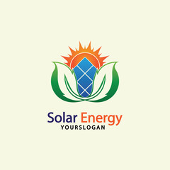 Sun solar energy logo design template. solar tech logo designsv