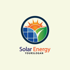 Sun solar energy logo design template. solar tech logo designsv