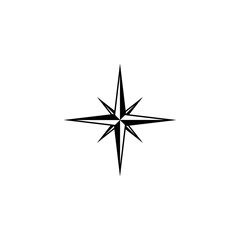 black and white compass icon vector - illustration