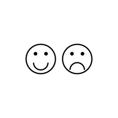 smile and sad icon vector - illustration