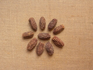 Brown color raw whole dried Dates