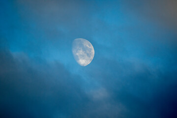 full moon over blue sky