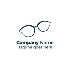 line eyeglasses logo design icon vector illustration simple line