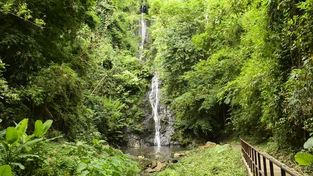 ThanThip Waterfall, waterfall in deep forest near Mekong river. Nong Khai province Thailand.