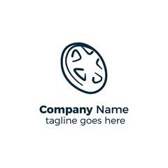 line wheel logo design icon vector illustration simple line