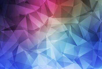 Dark Pink, Blue vector polygon abstract layout.