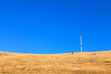 Electricity post in tussock hill.