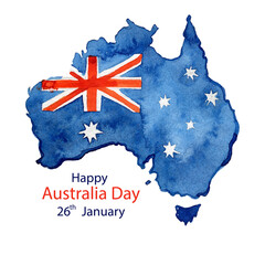 Watercolor australia day background