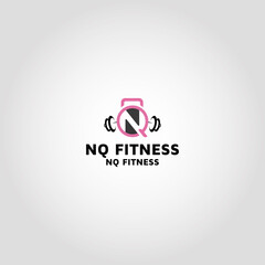 Letter NQ Fitness logo design template idea and inspiration