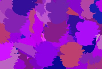 Fototapeta na wymiar Light Purple, Pink vector pattern with random forms.